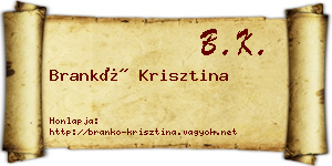 Brankó Krisztina névjegykártya